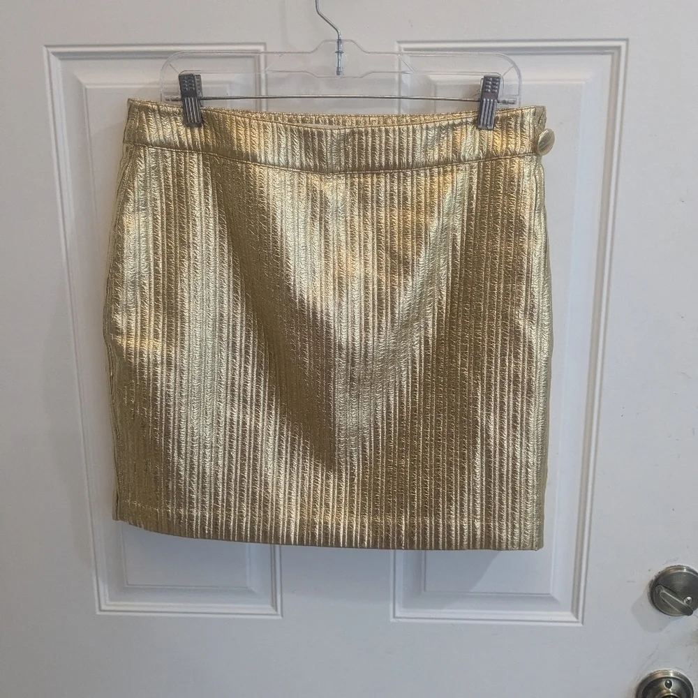 NWT Essentiel Antwerp Cole Gold Metallic Skirt